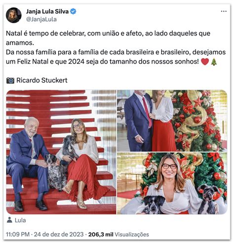 Ao Lado De Lula Janja Deseja Feliz Natal Nas Redes