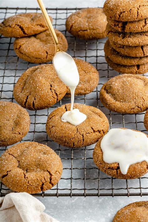 The Best Soft Ginger Cookies With Lemon Icing Ambitious Kitchen