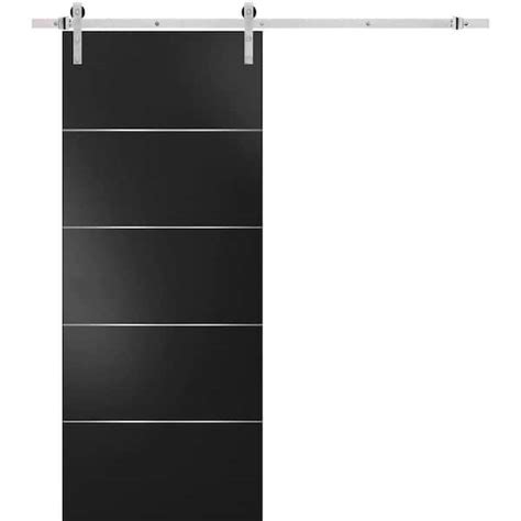 Sartodoors 0020 42 In X 84 In Flush Black Finished Wood Barn Door