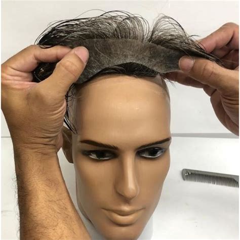 Pr Tese Capilar Masculina Para Falhas Frontal Em Lace Fio A Fio