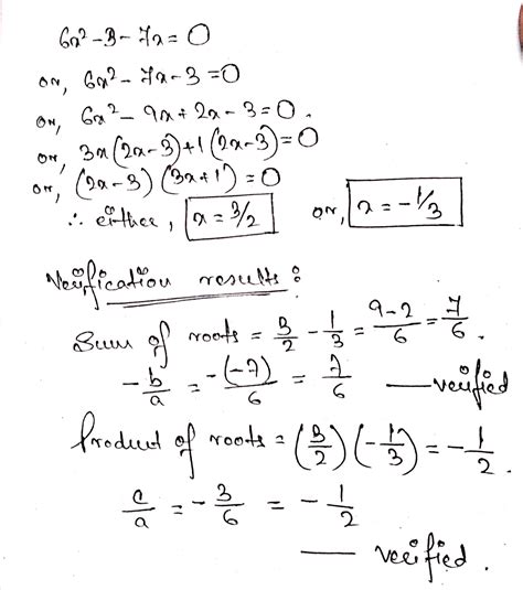 Find The Zeroes Of The Following Quadratic Polynomials And Verify The