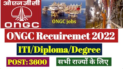 Ongc Recuiremet Post Iti Diploma Degree Ongc