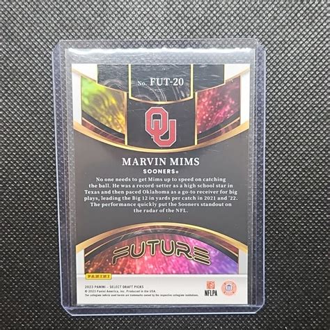 Panini Select Draft Picks Marvin Mims Rc Future Denver Broncos