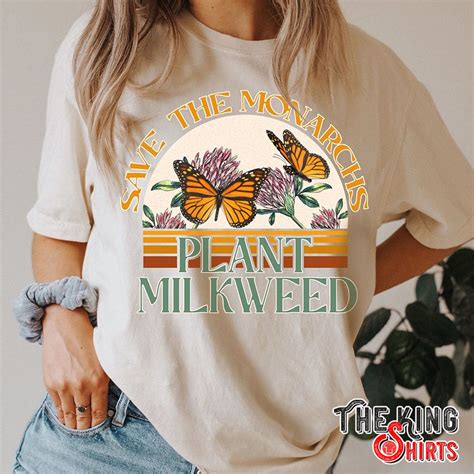 Retro Save The Monarchs Plant Milkweed Butterfly T Shirt For Women With