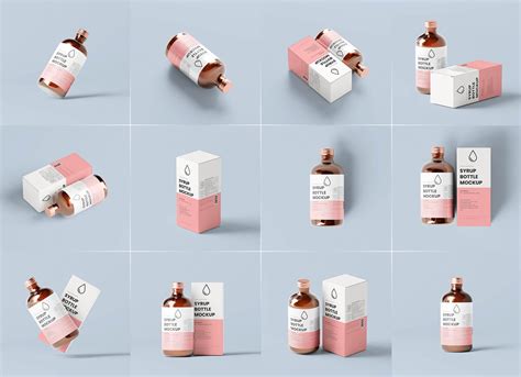 Free Syrup Bottle Packaging Box Mockup Psd Files Good Mockups