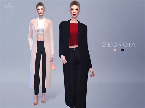 The Sims Resource Accessory Wool Coat Georgia