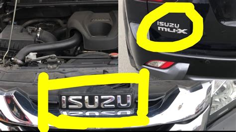 Isuzu Mux Engine And Chassis Number Location Youtube