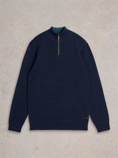 Attadale Funnel Neck Jumper In Dark Navy White Stuff