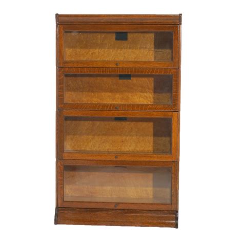 Antique Arts And Crafts Oak Four Stack Barrister Bookcase By Hale Circa 1910 For Sale At