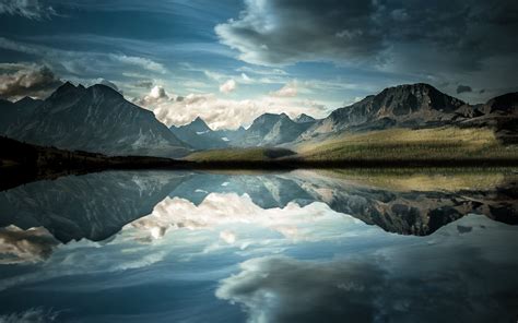 nature, Landscape, Lake, Reflection, Calm, Mountain, Clouds, Water ...