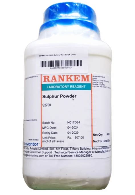 Rankem Sulphur Powder Laboratory Reagent 500gm CAS No 7704 34 9 At Rs