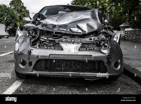 Nissan Car Crash Stock Photo Alamy