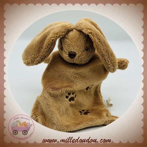 Nicotoy Doudou Lapin Plat Marron Sos