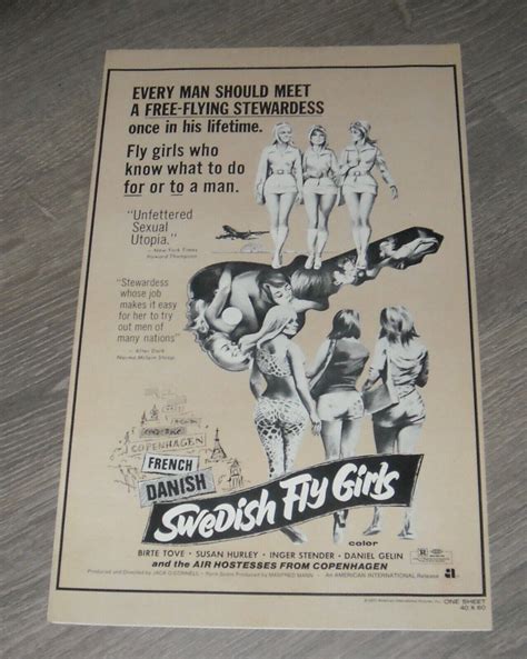 Swedish Fly Girls 1971 Promo Movie Pressbook Birte Tove Sexploitation