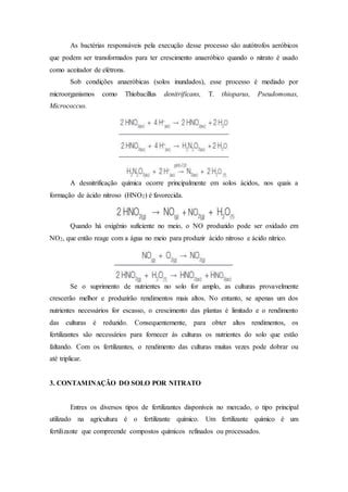 CONTAMINAÇÃO DE ÁGUAS SUBTERRÂNEAS POR NITRATO DA AGRICULTURA doc