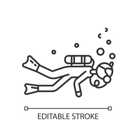 Scuba Diving Linear Icon Thin Line Illustration Watersport Extreme