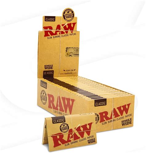 Raw Single Wide Classic Rolling Papers Pack Of 25 Vape Shop Next Gen