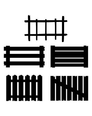 Simple Picket Fence Silhouette Clip Art