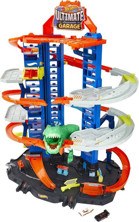 Hot Wheels Ultimate Garage City Vs Robo Beasts avec Piste De Course À