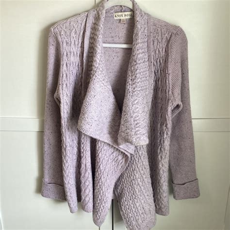 Knox Rose Sweaters Knox Rose Lavender Cardigan With Waterfall Front