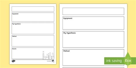 Experiment Recording Worksheet Life Science Physical Science Earth