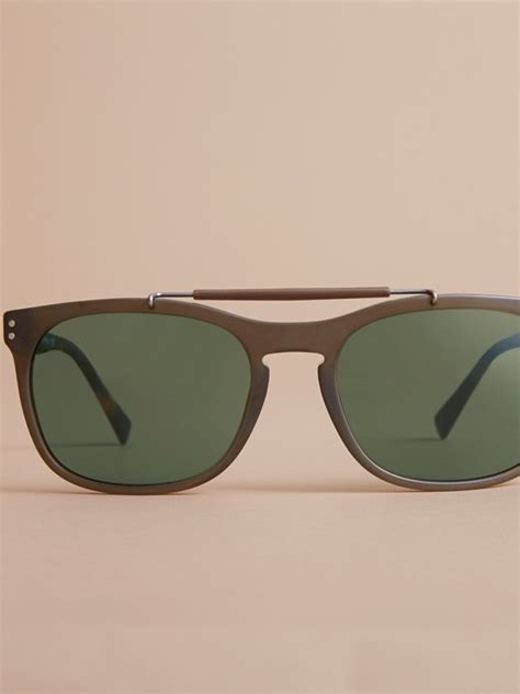 Top Bar Square Frame Sunglasses In Olive Men Burberry United States