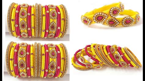 How To Make Designer Silk Thread Bangles Set At Homebangles Making