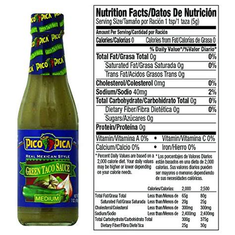 Pico Pica Pack Taco Hot Sauce Hot Sauce Hot Taco Sauce Mild Green Taco Sauce Medium