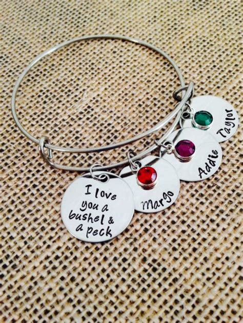 I Love You a Bushel & a Peck Personalized Circle and Swarovski | Etsy