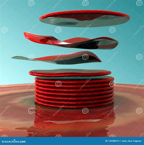 Floating Red Discs Stock Illustration Illustration Of Flying 12338873