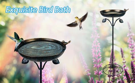 Amazon Dreamsoul Outdoor Garden Bird Bath Metal Bird Baths Cast