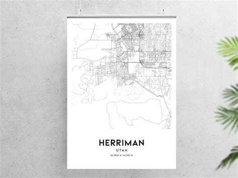 Herriman Map Print Herriman Map Poster Wall Art Ut City Map | Etsy