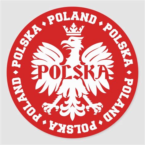 Polish Polska Eagle Emblem Classic Round Sticker Zazzle Eagle