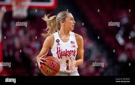 Nebraska Guard Jaz Shelley 1 Dribbles The Ball Down The Court Against Creighton In The Third