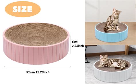 Gralara Round Cat Scratcher Cardboard Circular Cat Scratcher Bed Cat Scratching Post Cat