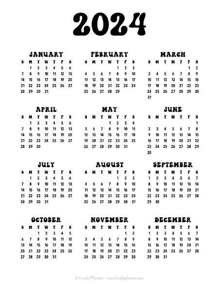 Free Printable 2024 Calendar One Page Umeko Isabella