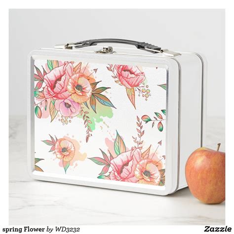 Spring Flower Metal Lunch Box Lunch Box Metal Lunch Box