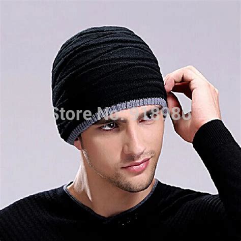 New Winter Men S Skullies Hat Beanie Cap Men Knitted Hats Outdoor