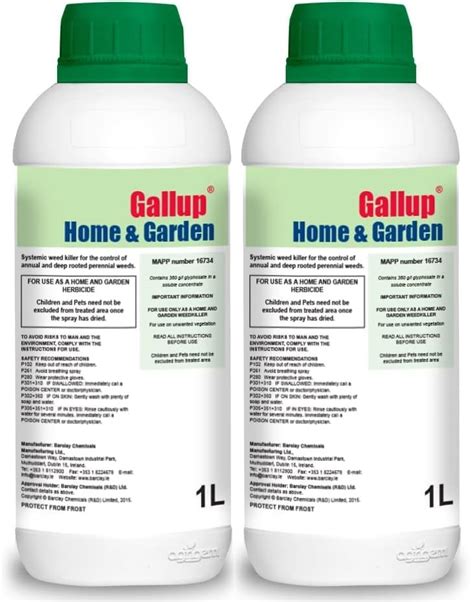 Pack Of 2 1 Litre Gallup Home Garden Weed Killer Glyphosate