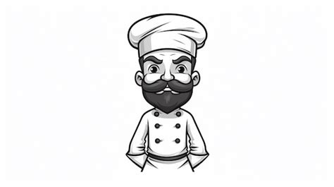 Vector De Desenho Animado De Chef Em Fundo Branco Vetor Premium