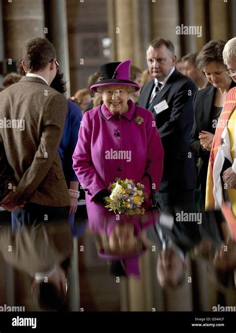 Queen Elizabeth Ii Greets Well Wishers As She Takes A Walkabout Inside