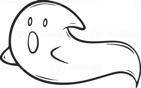 Cute Halloween Ghost Outline Png