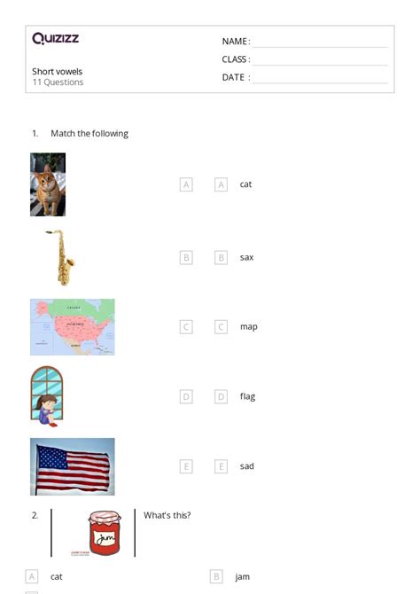 50 Short Vowels Worksheets For 1st Grade On Quizizz Free And Printable