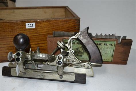 Antique Stanley No45 Combination Plane With Original Box Tools