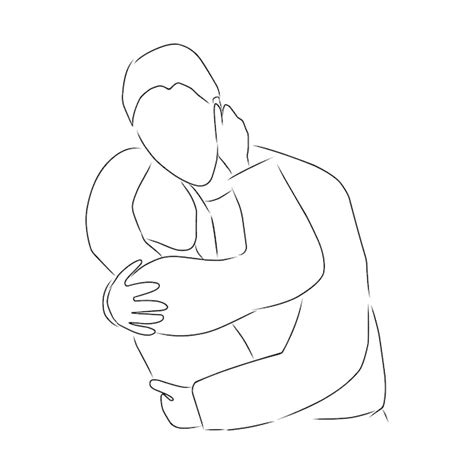 Premium Vector Woman And Man Hugging Vector Hand Drawn Sketch