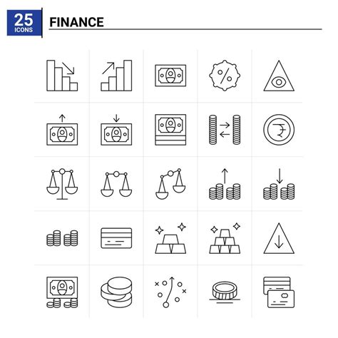 25 Finance icon set vector background 17961031 Vector Art at Vecteezy