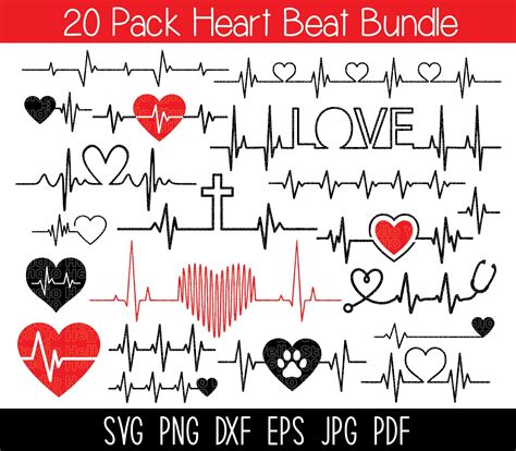 Heart Beat Svg Bundle Heart Beat Svg Heartbeat Svg Medical Etsy