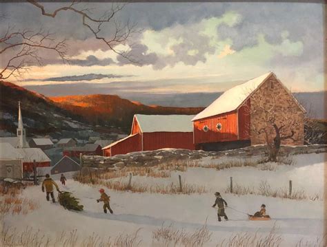 Eric Sloane - "Bringing Home the Christmas Tree," American Northeast ...