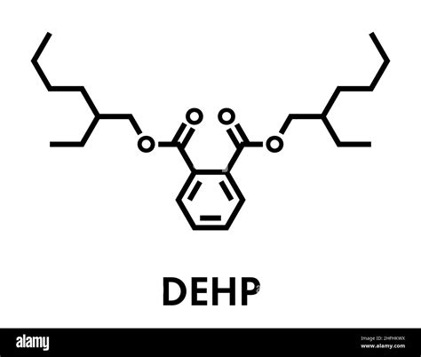 Molécula plastificante de ftalato dehp Imágenes vectoriales de stock