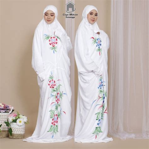 Jual Mukena Terusan Cantik Mukena Terusan Dewasa Mukena Lajuran